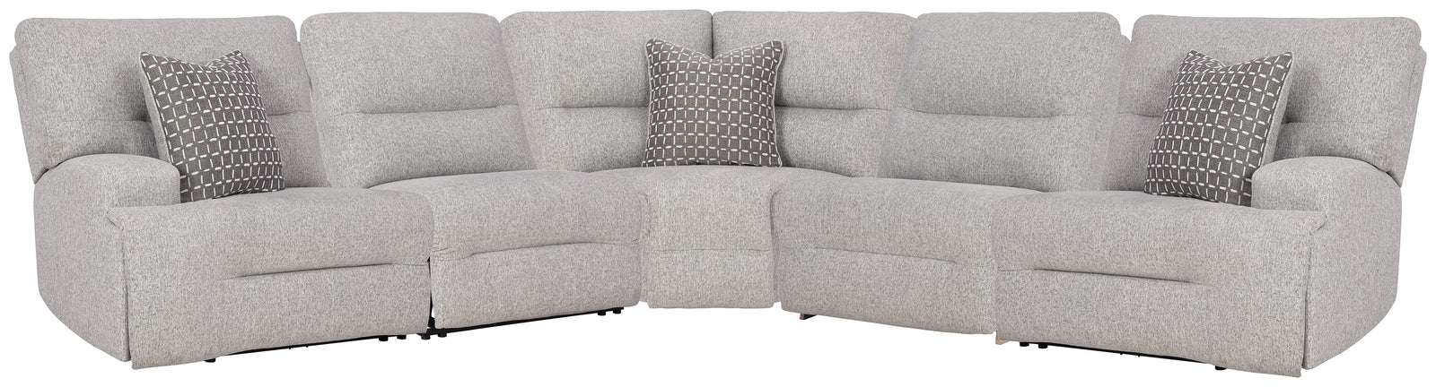 Acklen Place Pewter Performance Fabric,Next-Gen Nuvella™ 5-Piece Power Reclining Sectional