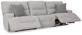 Acklen Place Pewter 3-Piece Power Reclining Sectional Sofa