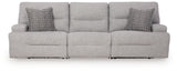 Acklen Place Pewter 3-Piece Power Reclining Sectional Sofa
