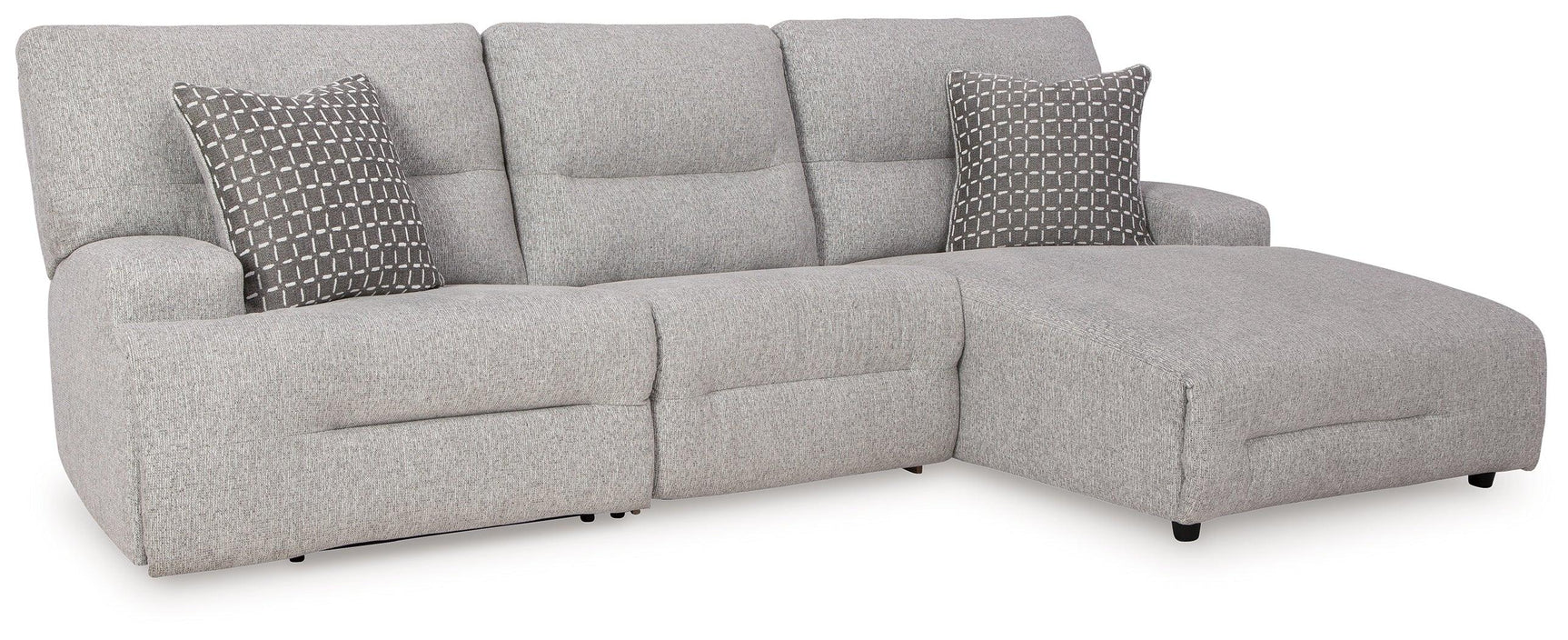 Acklen Place Pewter 3-Piece Power Reclining Sectional