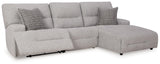 Acklen Place Pewter 3-Piece Power Reclining Sectional