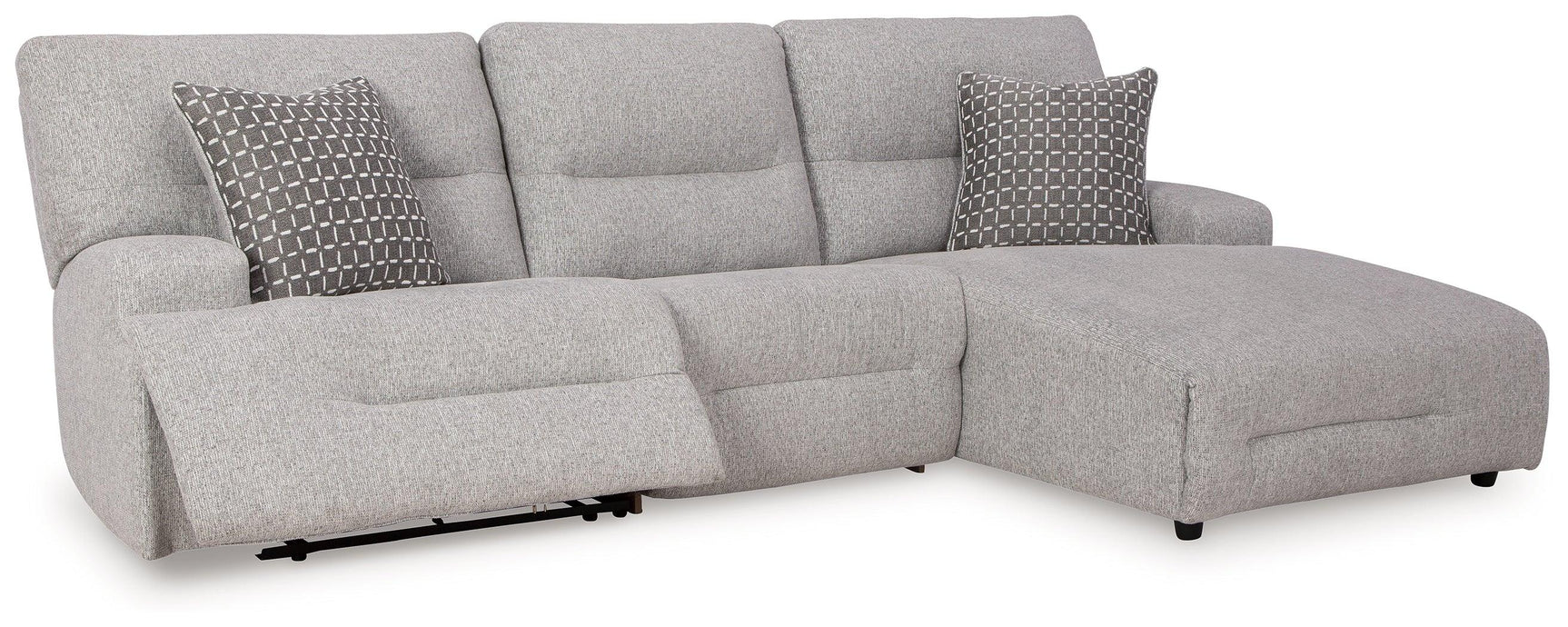 Acklen Place Pewter 3-Piece Power Reclining Sectional