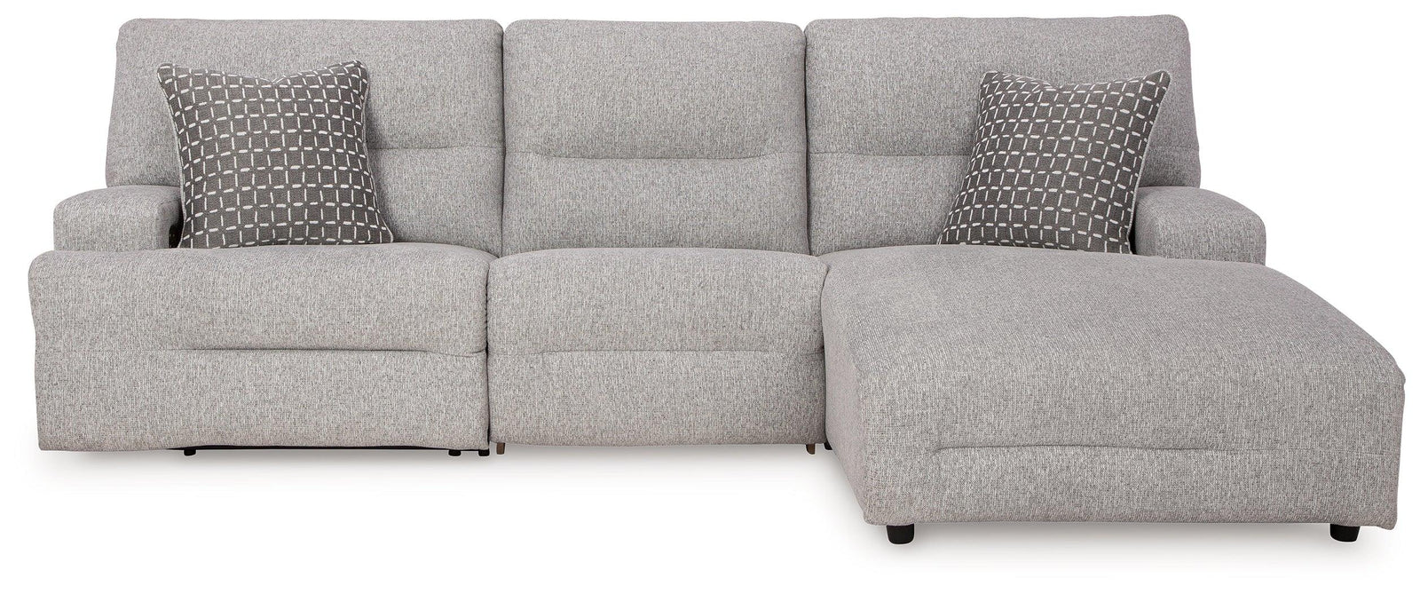 Acklen Place Pewter 3-Piece Power Reclining Sectional