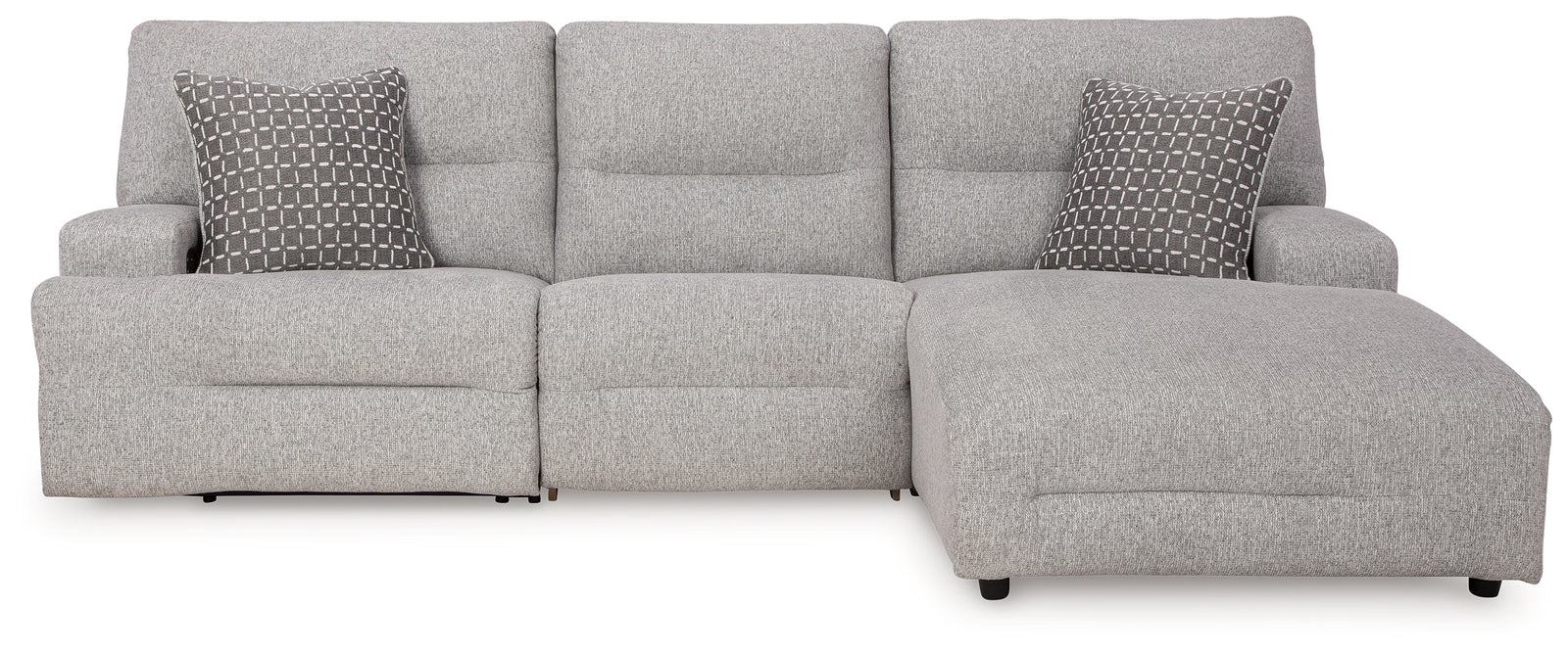 Acklen Place Pewter Performance Fabric,Next-Gen Nuvella™ 3-Piece Power Reclining Sectional