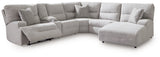 Acklen Place Pewter Performance Fabric,Next-Gen Nuvella™ 6-Piece Power Reclining Sectional with Chaise