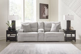 Acklen Place Pewter 7-Piece Power Sectional Reclining Sofa with Storage Console