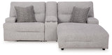 Acklen Place Pewter Performance Fabric,Next-Gen Nuvella™ 3-Piece Power Reclining Sectional Sofa with Chaise