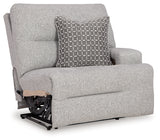 Acklen Place Pewter Performance Fabric,Next-Gen Nuvella™ 5-Piece Power Reclining Sectional