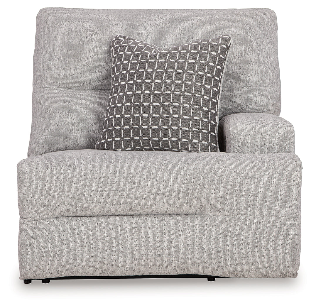 Acklen Place Pewter Performance Fabric,Next-Gen Nuvella™ 5-Piece Power Reclining Sectional