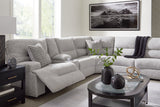 Acklen Place Pewter 7-Piece Power Sectional Reclining Sofa with Storage Console