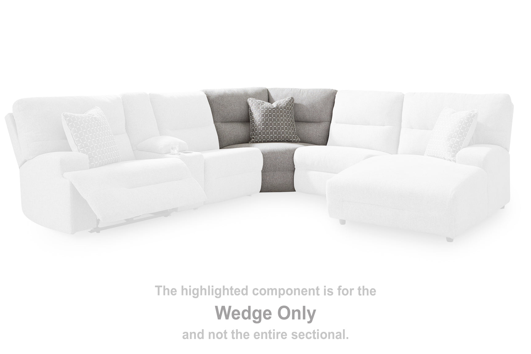 Acklen Place Pewter Performance Fabric,Next-Gen Nuvella™ 5-Piece Power Reclining Sectional