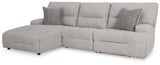 Acklen Place Pewter 3-Piece Power Reclining Sectional
