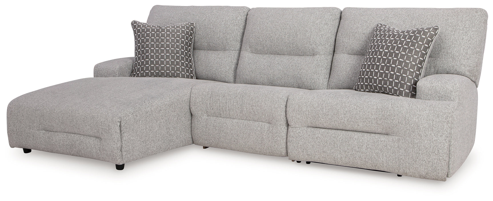 Acklen Place Pewter 3-Piece Power Reclining Sectional