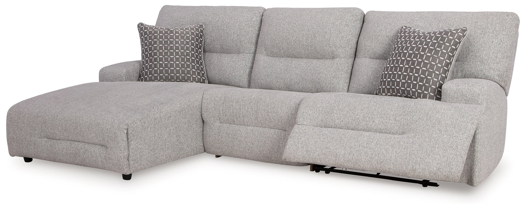 Acklen Place Pewter 3-Piece Power Reclining Sectional