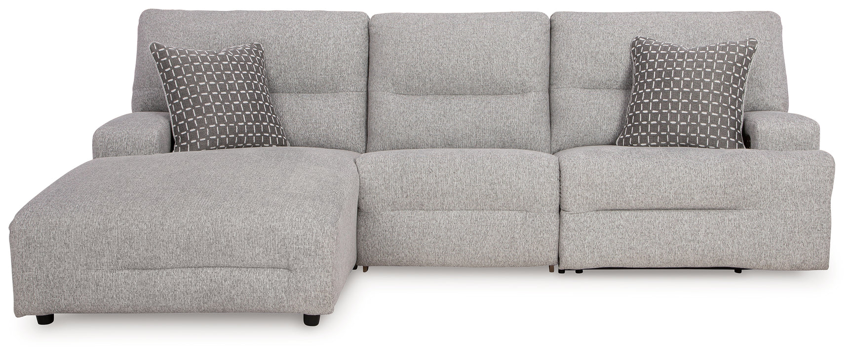 Acklen Place Pewter 3-Piece Power Reclining Sectional