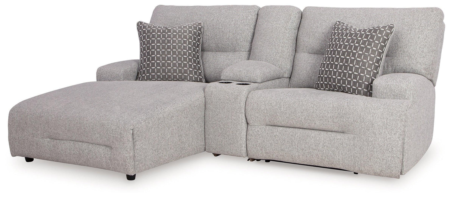 Acklen Place Pewter Performance Fabric,Next-Gen Nuvella™ 3-Piece Power Reclining Sectional Sofa with Chaise