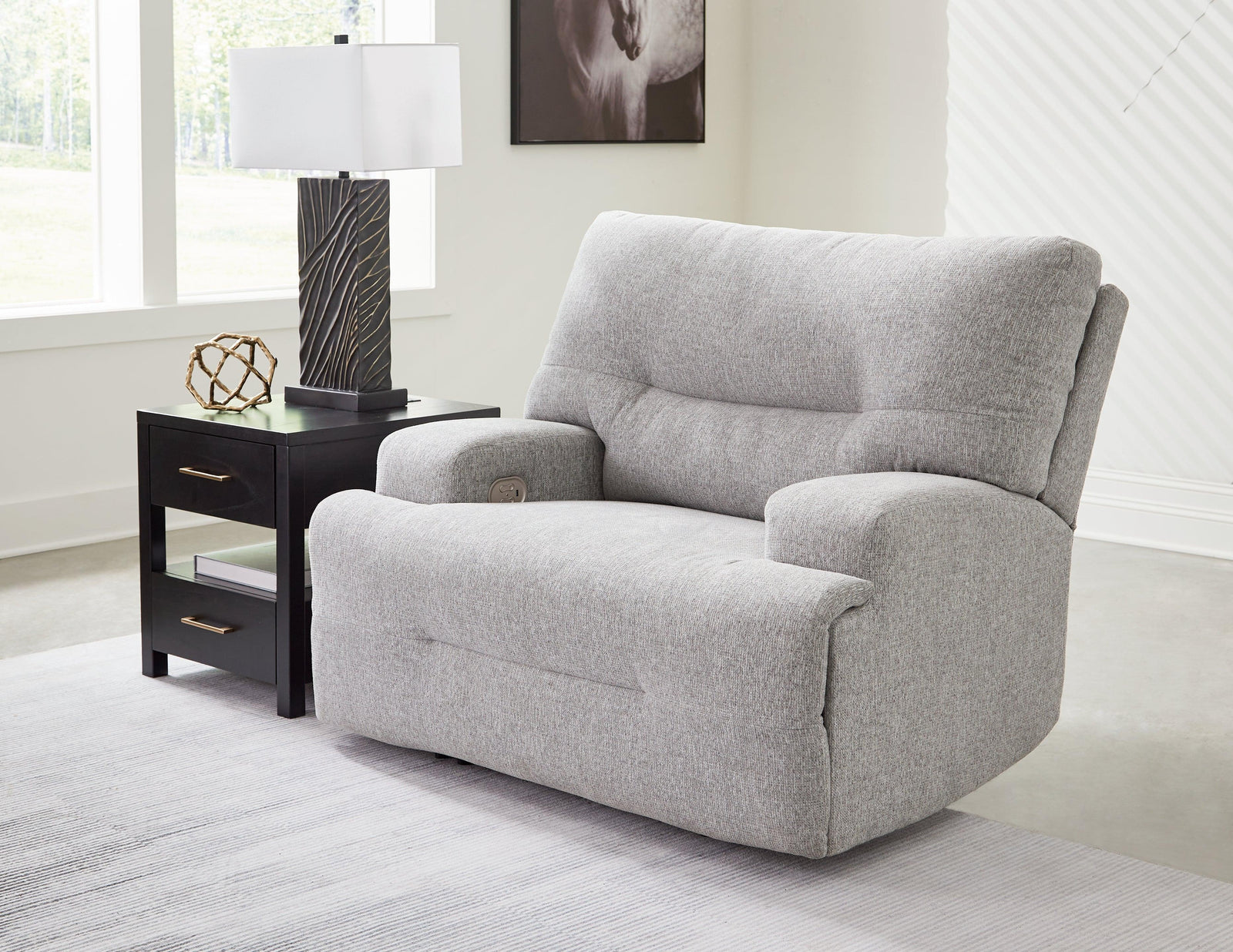 Acklen Place Pewter Performance Fabric,Next-Gen Nuvella™ Oversized Power Recliner