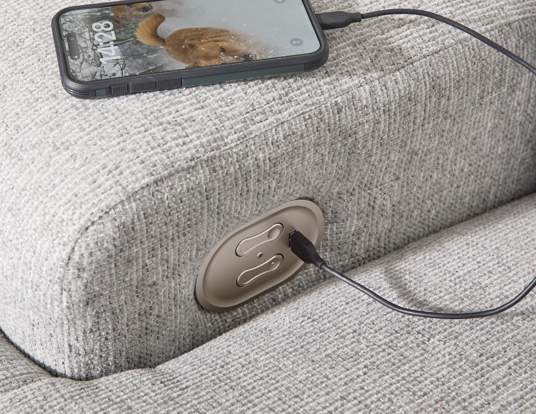 Acklen Place Pewter Performance Fabric,Next-Gen Nuvella™ Oversized Power Recliner