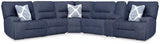 Acklen Place Navy Performance Fabric,Next-Gen Nuvella™ 6-Piece Power Reclining Sectional