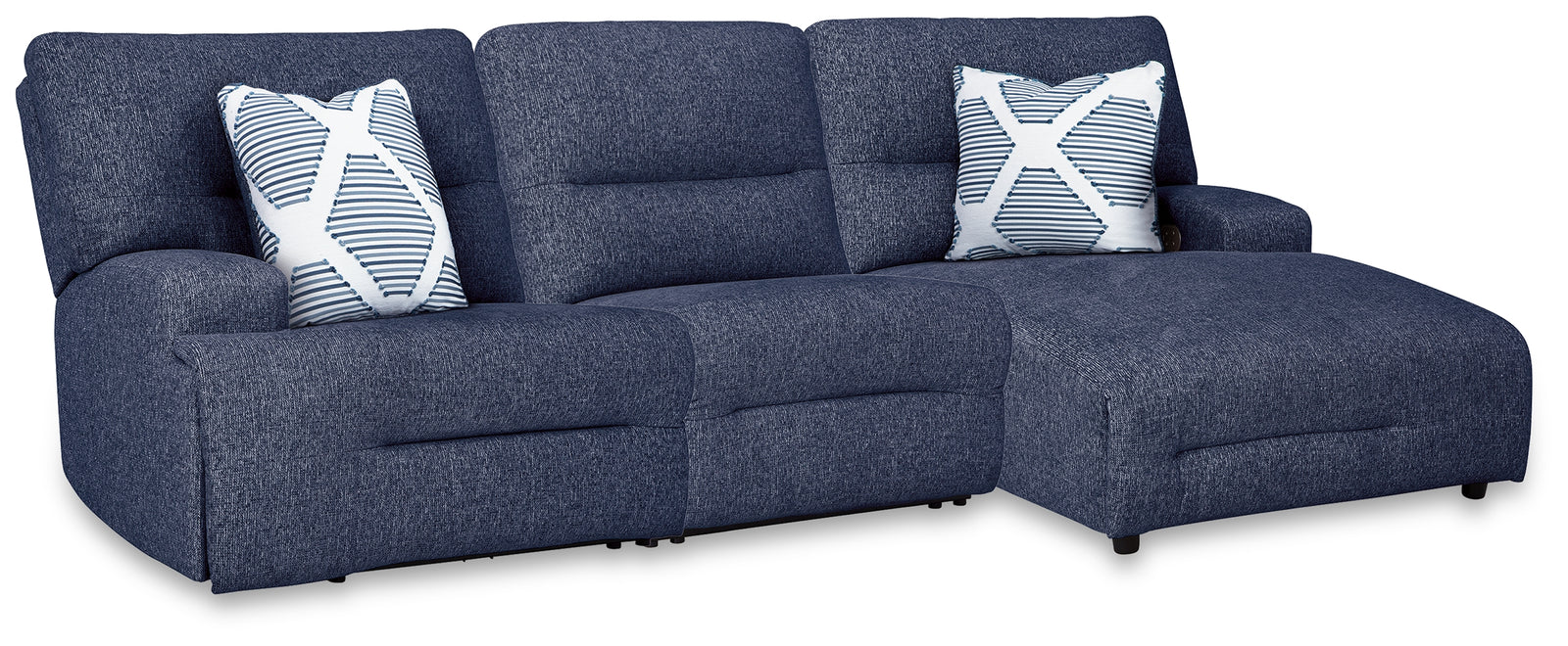 Acklen Place Navy 3-Piece Power Reclining Sectional
