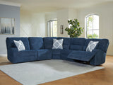 Acklen Place Navy Performance Fabric,Next-Gen Nuvella™ 5-Piece Power Reclining Sectional