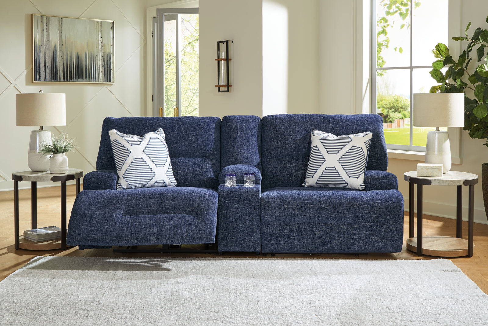 Acklen Place Navy 3-Piece Sectional