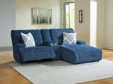 Acklen Place Navy Performance Fabric,Next-Gen Nuvella™ 3-Piece Power Reclining Sectional Sofa with Chaise