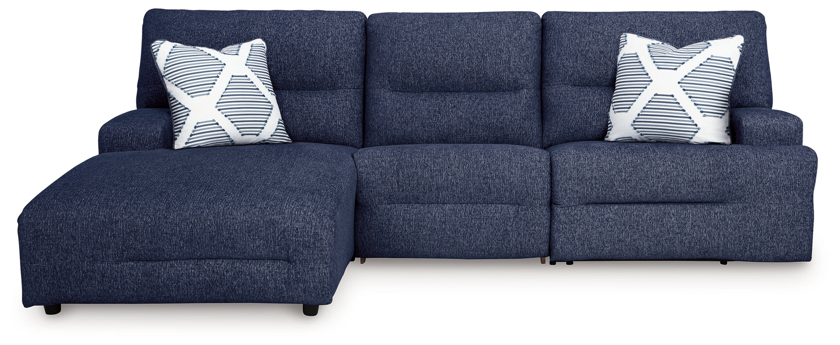 Acklen Place Navy 3-Piece Power Reclining Sectional