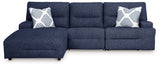 Acklen Place Navy Performance Fabric,Next-Gen Nuvella™ 3-Piece Power Reclining Sectional