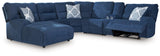 Acklen Place Navy Performance Fabric,Next-Gen Nuvella™ 6-Piece Power Reclining Sectional with Chaise