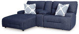 Acklen Place Navy Performance Fabric,Next-Gen Nuvella™ 3-Piece Power Reclining Sectional Sofa with Chaise