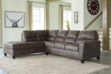 Navi Smoke Faux Leather 2-Piece Sectional With Chaise 94002S1 - Ella Furniture