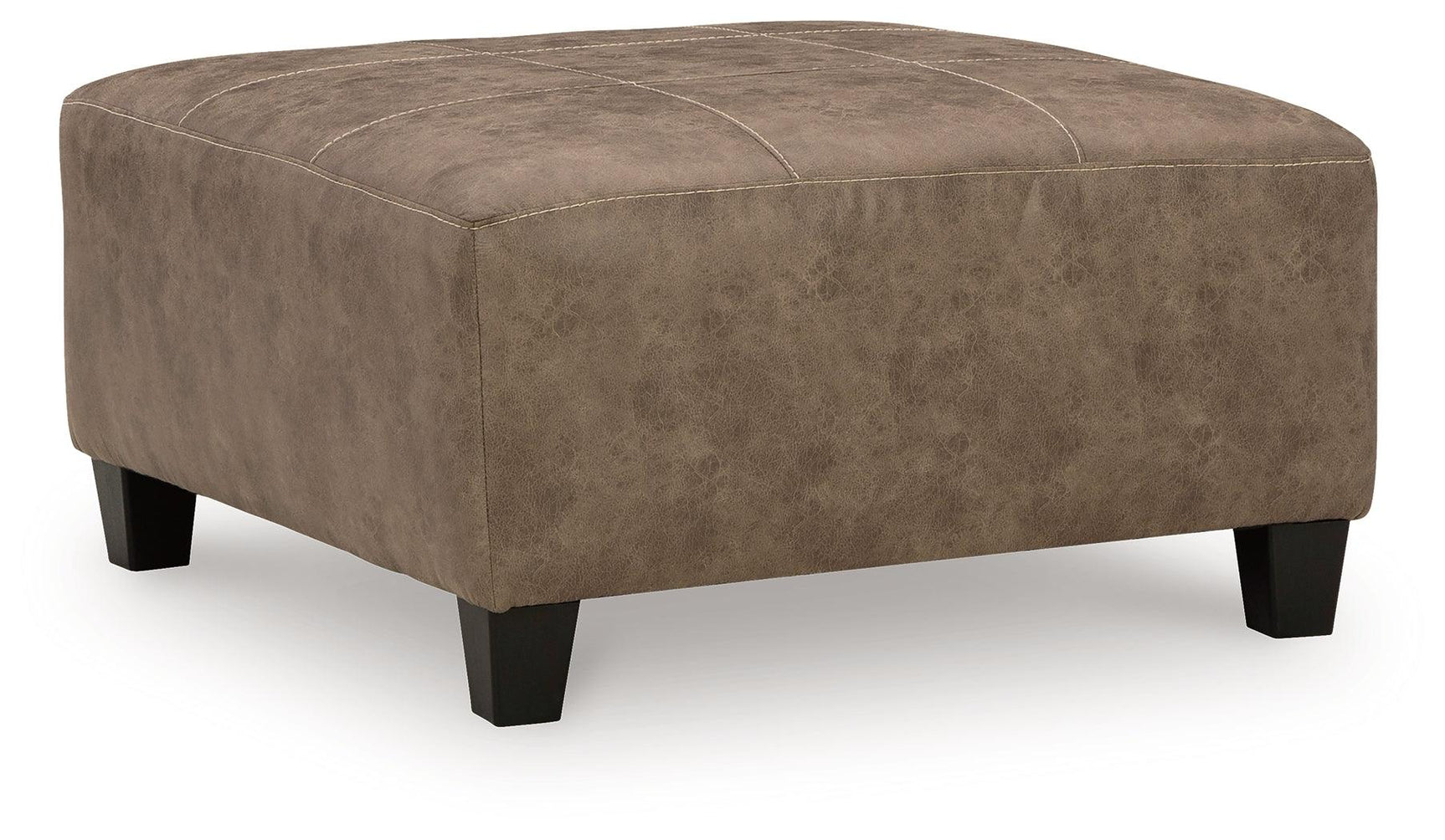 Navi Fossil Faux Leather Oversized Accent Ottoman - Ella Furniture