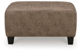 Navi Fossil Faux Leather Oversized Accent Ottoman - Ella Furniture