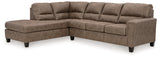 Navi Fossil Faux Leather 2-Piece Sectional Sofa Chaise
