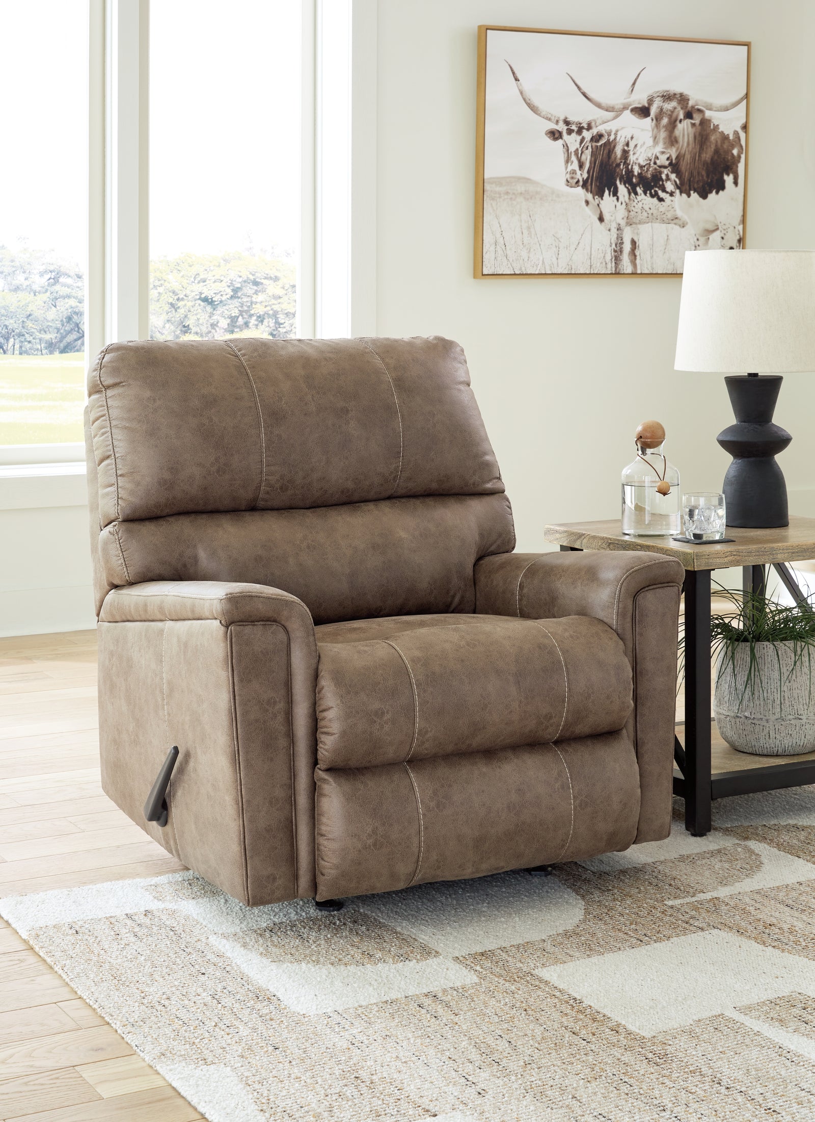 Navi Fossil Faux Leather Recliner
