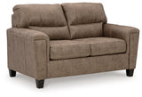 Navi Fossil Faux Leather Loveseat - Ella Furniture