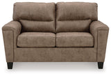 Navi Fossil Faux Leather Loveseat - Ella Furniture