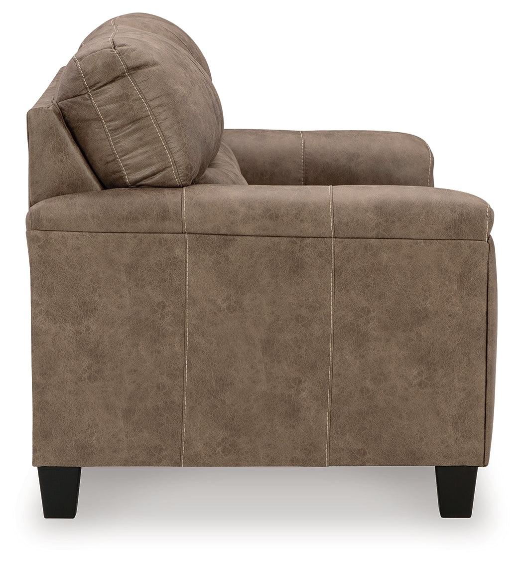 Navi Fossil Faux Leather Loveseat - Ella Furniture