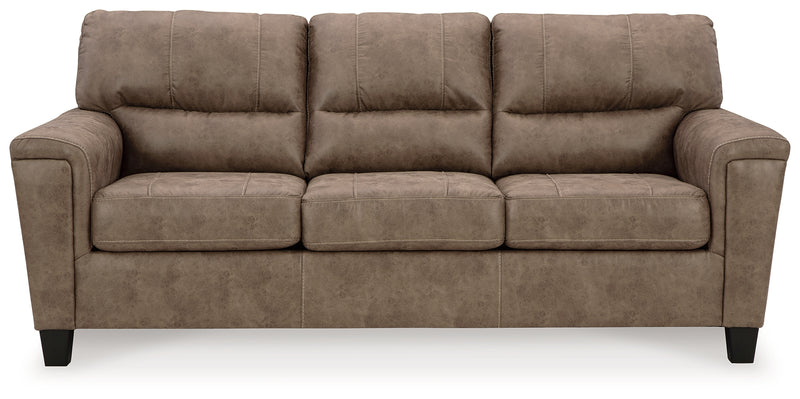 Navi Fossil Faux Leather Queen Sofa Sleeper