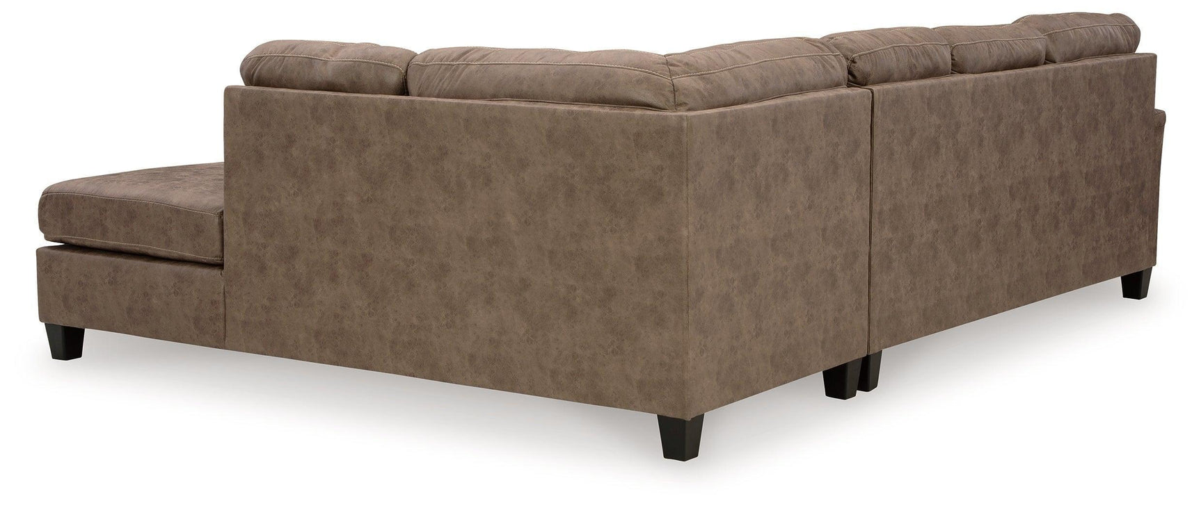 Navi Fossil Faux Leather 2-Piece Sectional Sofa Sleeper Chaise