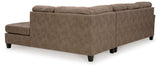Navi Fossil Faux Leather 2-Piece Sectional Sofa Chaise
