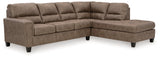 Navi Fossil Faux Leather 2-Piece Sectional Sofa Chaise