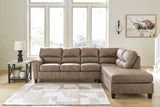 Navi Fossil Faux Leather 2-Piece Sectional Sofa Chaise