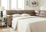 Navi Fossil Faux Leather 2-Piece Sectional Sofa Sleeper Chaise