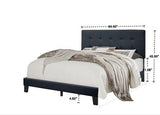 Nini Charcoal Upholstered Platform Full Bed