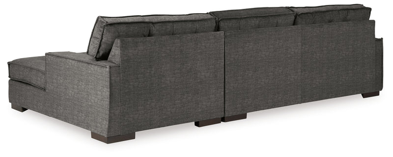 Coulee Point Charcoal Chenille 2-Piece Sectional With Chaise