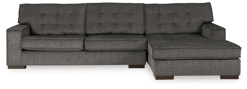 Coulee Point Charcoal Chenille 2-Piece Sectional With Chaise