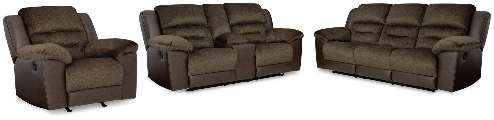 Dorman Chocolate Sofa, Loveseat and Recliner