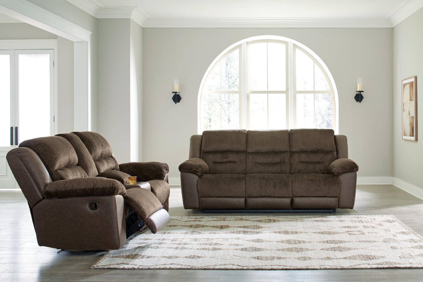 Dorman Chocolate Sofa and Loveseat